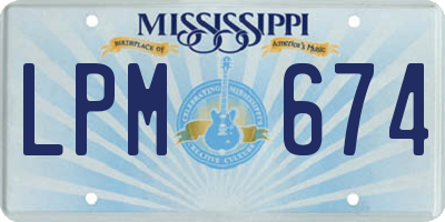 MS license plate LPM674