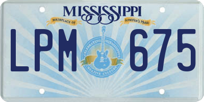 MS license plate LPM675