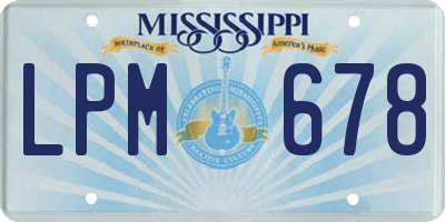 MS license plate LPM678