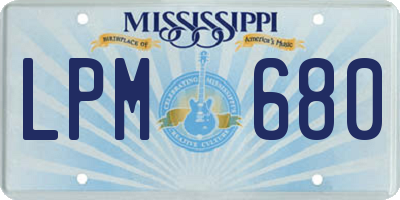 MS license plate LPM680