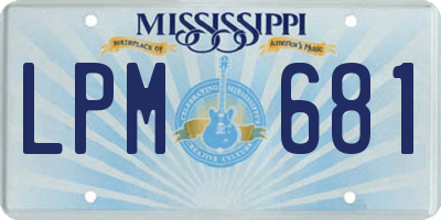 MS license plate LPM681