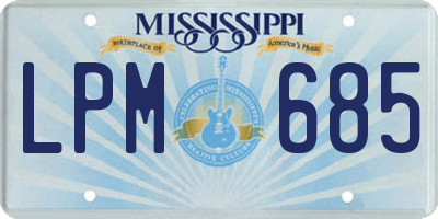 MS license plate LPM685