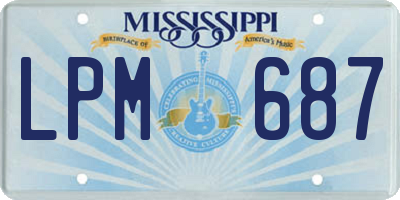 MS license plate LPM687