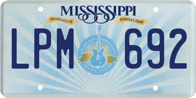 MS license plate LPM692