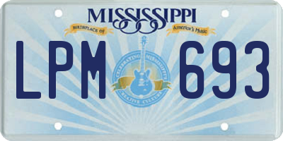 MS license plate LPM693