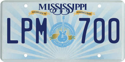 MS license plate LPM700
