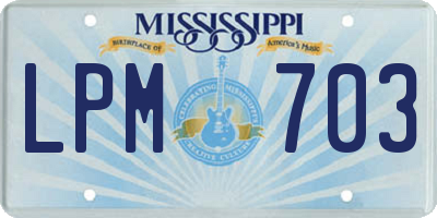MS license plate LPM703