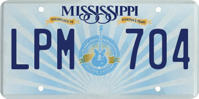 MS license plate LPM704