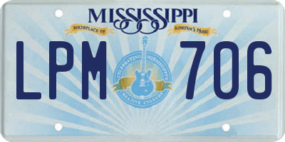 MS license plate LPM706