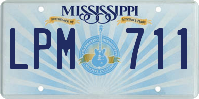 MS license plate LPM711