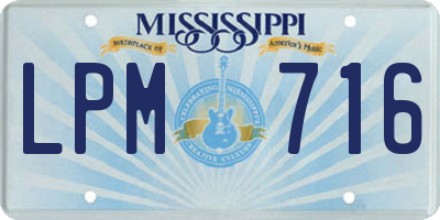 MS license plate LPM716