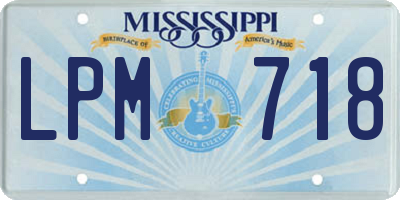 MS license plate LPM718