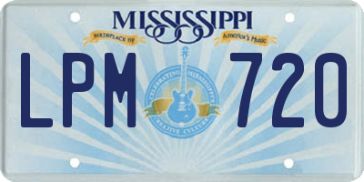 MS license plate LPM720