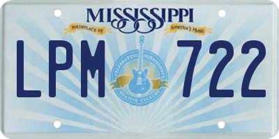 MS license plate LPM722