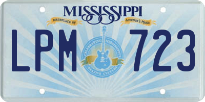 MS license plate LPM723