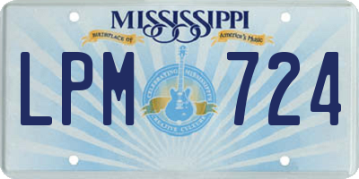 MS license plate LPM724