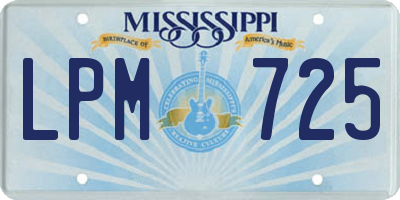 MS license plate LPM725