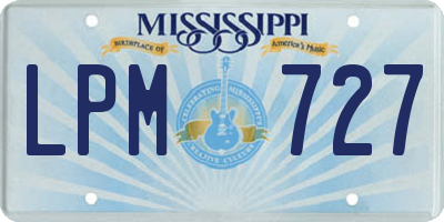 MS license plate LPM727