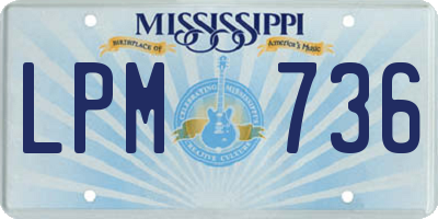 MS license plate LPM736