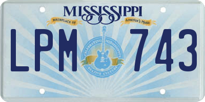 MS license plate LPM743