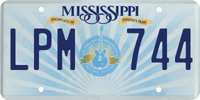 MS license plate LPM744