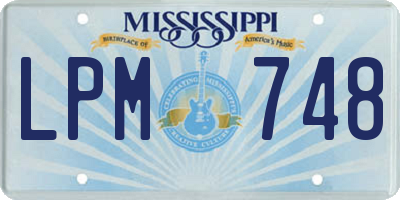 MS license plate LPM748