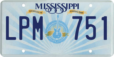 MS license plate LPM751