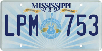 MS license plate LPM753