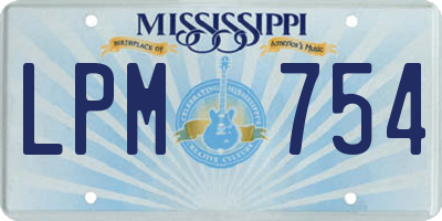 MS license plate LPM754