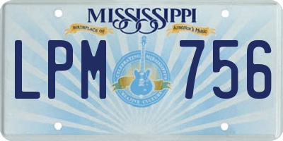 MS license plate LPM756