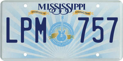 MS license plate LPM757
