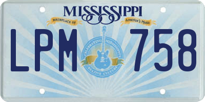 MS license plate LPM758