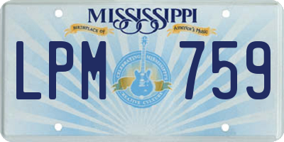 MS license plate LPM759
