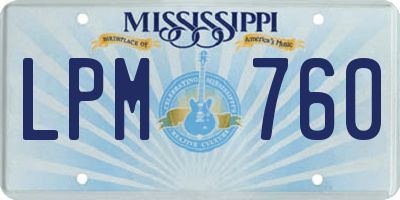 MS license plate LPM760
