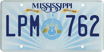 MS license plate LPM762