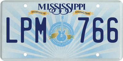 MS license plate LPM766