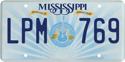 MS license plate LPM769