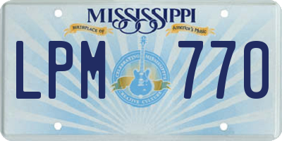 MS license plate LPM770