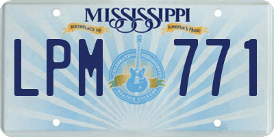 MS license plate LPM771