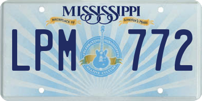 MS license plate LPM772
