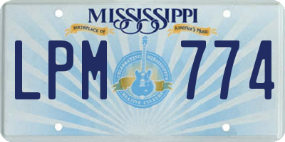 MS license plate LPM774