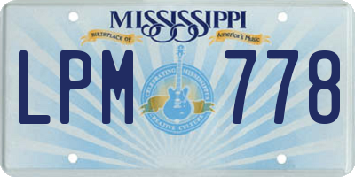 MS license plate LPM778