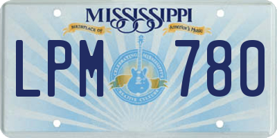 MS license plate LPM780