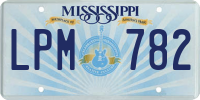MS license plate LPM782