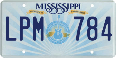 MS license plate LPM784