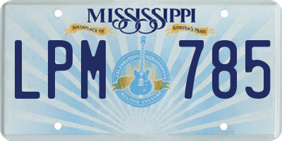 MS license plate LPM785