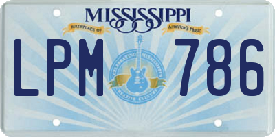 MS license plate LPM786