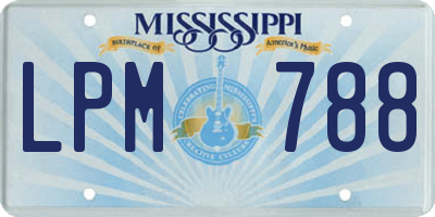 MS license plate LPM788