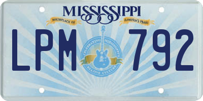 MS license plate LPM792