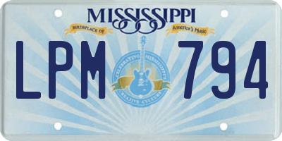 MS license plate LPM794